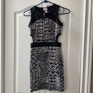 Tribal patterned cut out dress